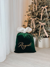 Load image into Gallery viewer, Personalised Holiday Santa Sack (New) - Emerald - PRE ORDER - Est. Dispatch Late November