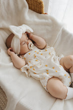 Load image into Gallery viewer, Lemon Bee Shoulder Tie Romper