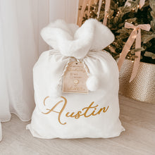 Load image into Gallery viewer, Personalised Holiday Santa Sack (New) - Ivory - PRE ORDER - Est. Dispatch Late November