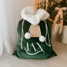 Load image into Gallery viewer, Personalised Holiday Santa Sack (New) - Emerald - PRE ORDER - Est. Dispatch Late November