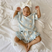 Load image into Gallery viewer, Blue Daisy Knit Set - Short Sleeve