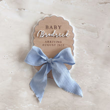 Load image into Gallery viewer, 'Baby Arriving' Oval Scallop Plaque - Bow