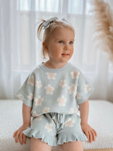 Load image into Gallery viewer, Blue Daisy Knit Set - Short Sleeve