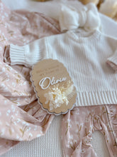 Load image into Gallery viewer, 'Hello World My Name Is' Oval Scallop Plaque - Dried Floral