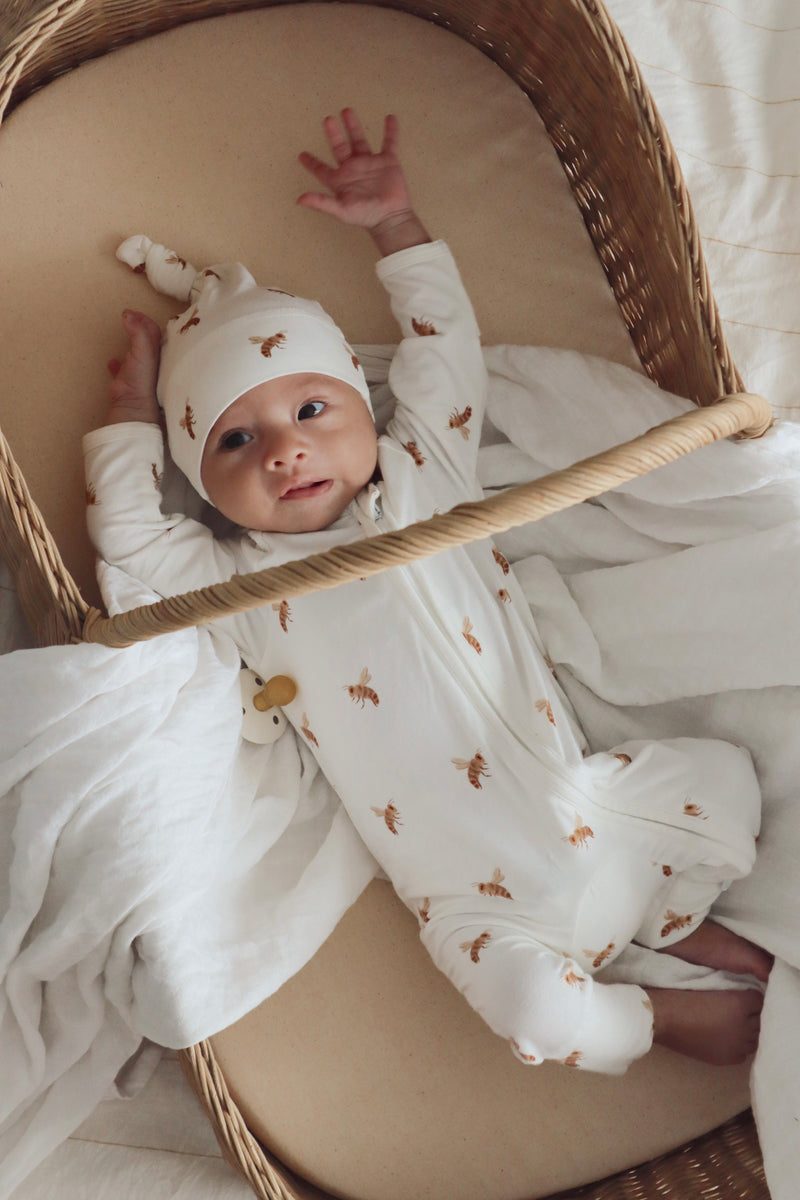 Long Sleeve Bamboo Growsuit Honey Bee