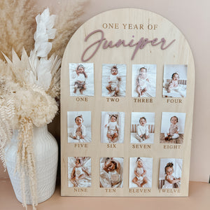 'One Year Of' Personalised First Birthday Board