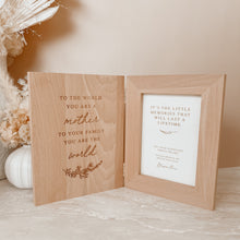 Load image into Gallery viewer, Mother's Day 'You Are My World' Quote Wooden Photo Frame
