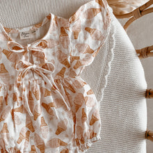 Load image into Gallery viewer, Strawberry Sundae Flutter Sleeve Romper