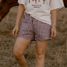 Load image into Gallery viewer, Ladies Cocoa Gingham Shorts
