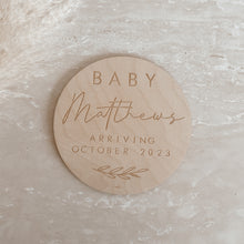 Load image into Gallery viewer, Custom Wooden Pregnancy Announcement Plaque - 15cm