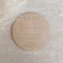 Load image into Gallery viewer, Custom Wooden Pregnancy Announcement Plaque - 15cm