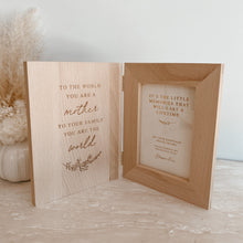 Load image into Gallery viewer, Mother's Day 'You Are My World' Quote Wooden Photo Frame