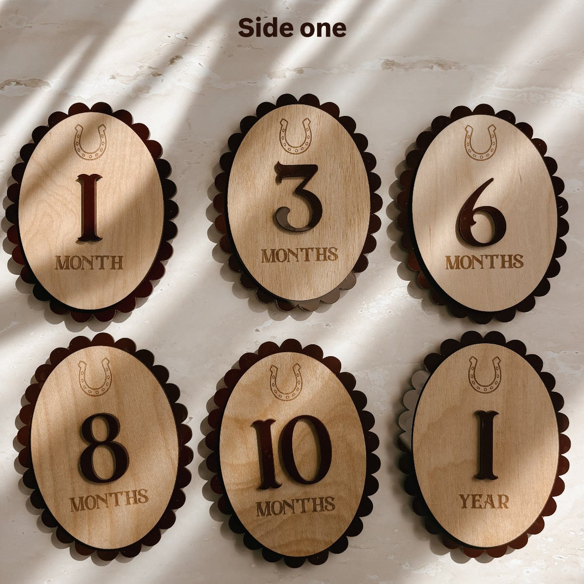Wild at Heart Scallop Baby Milestone Collection - Acrylic