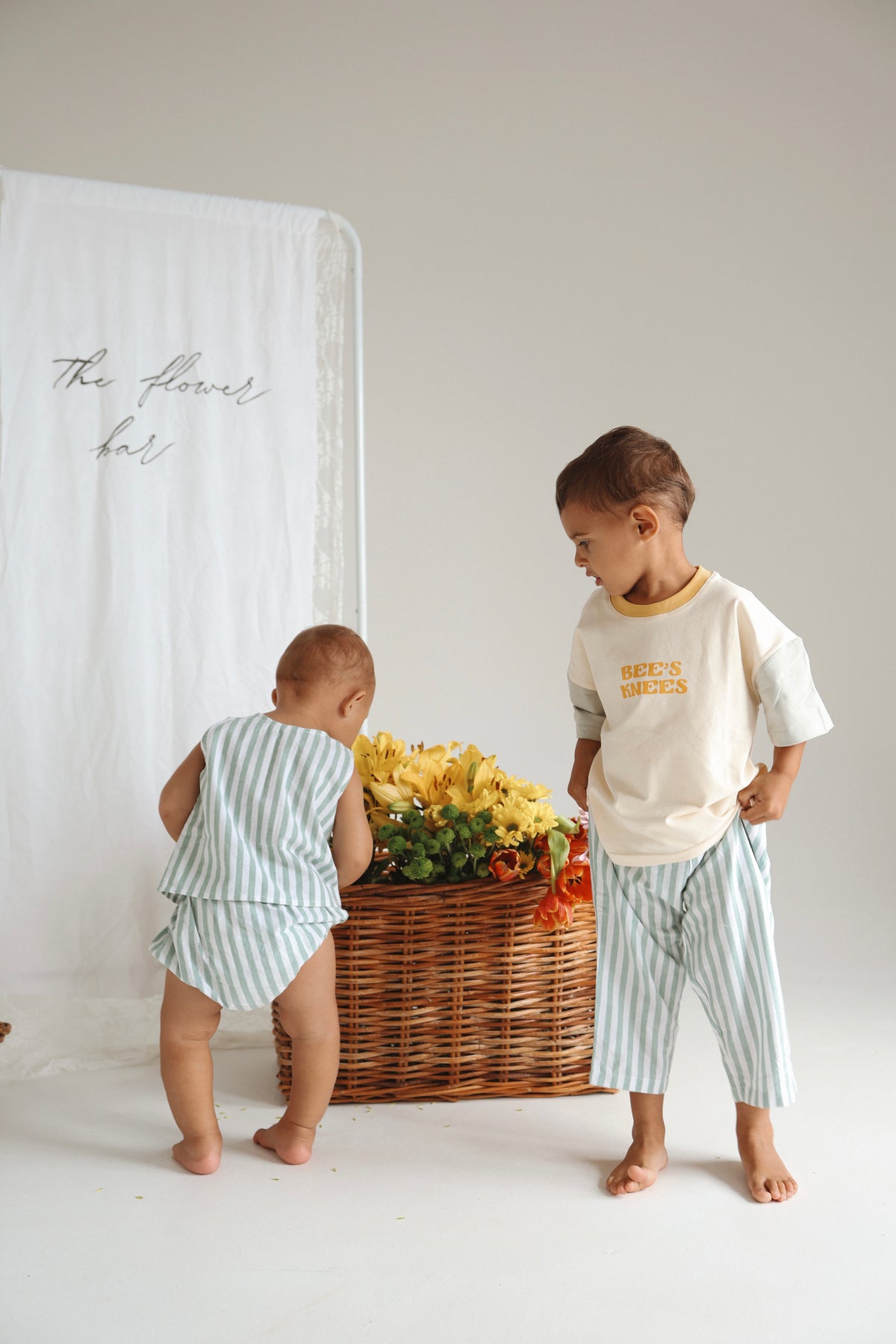 Kids Sage Stripe Pants