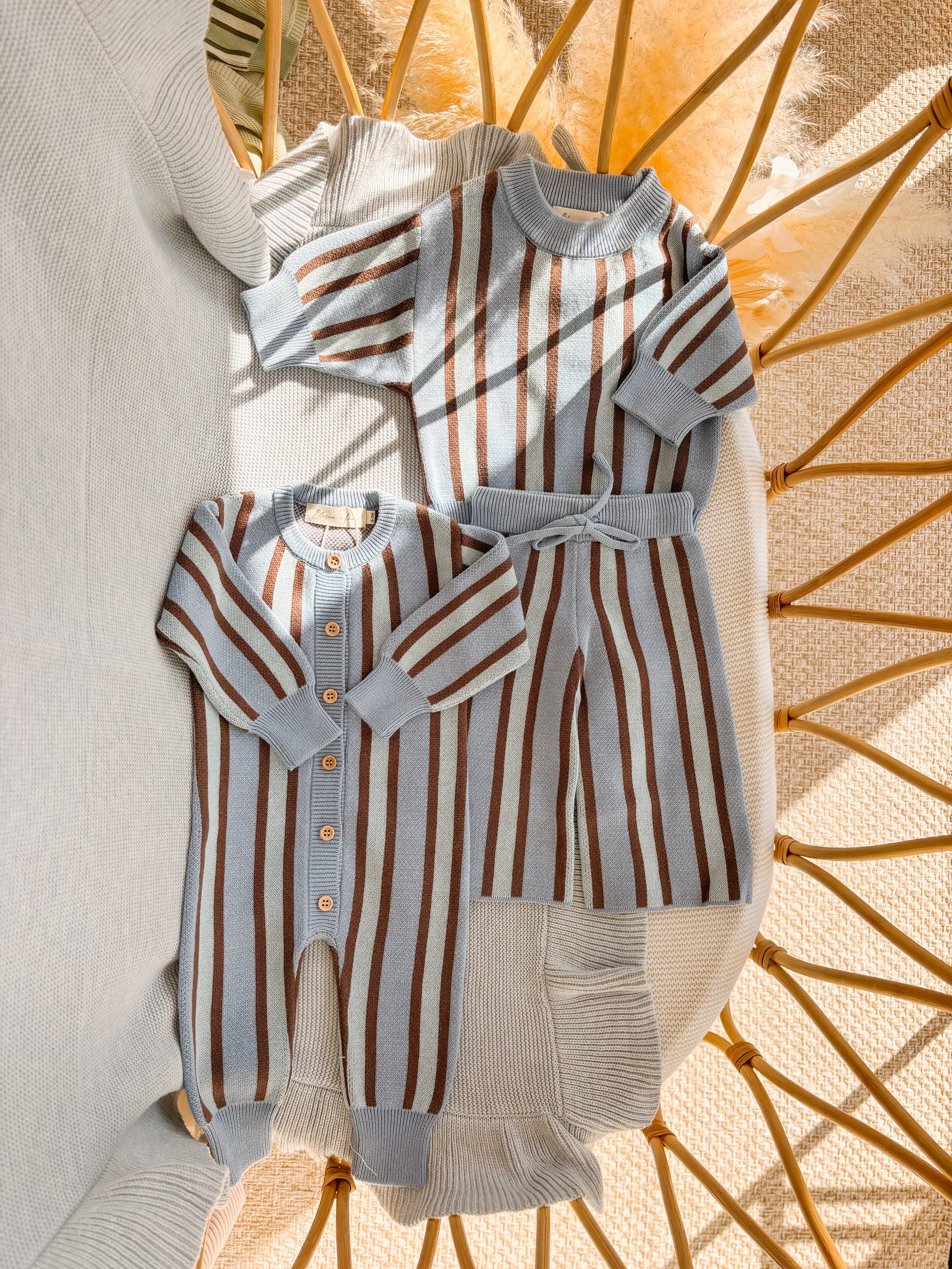 Mist Stripe Knit Set