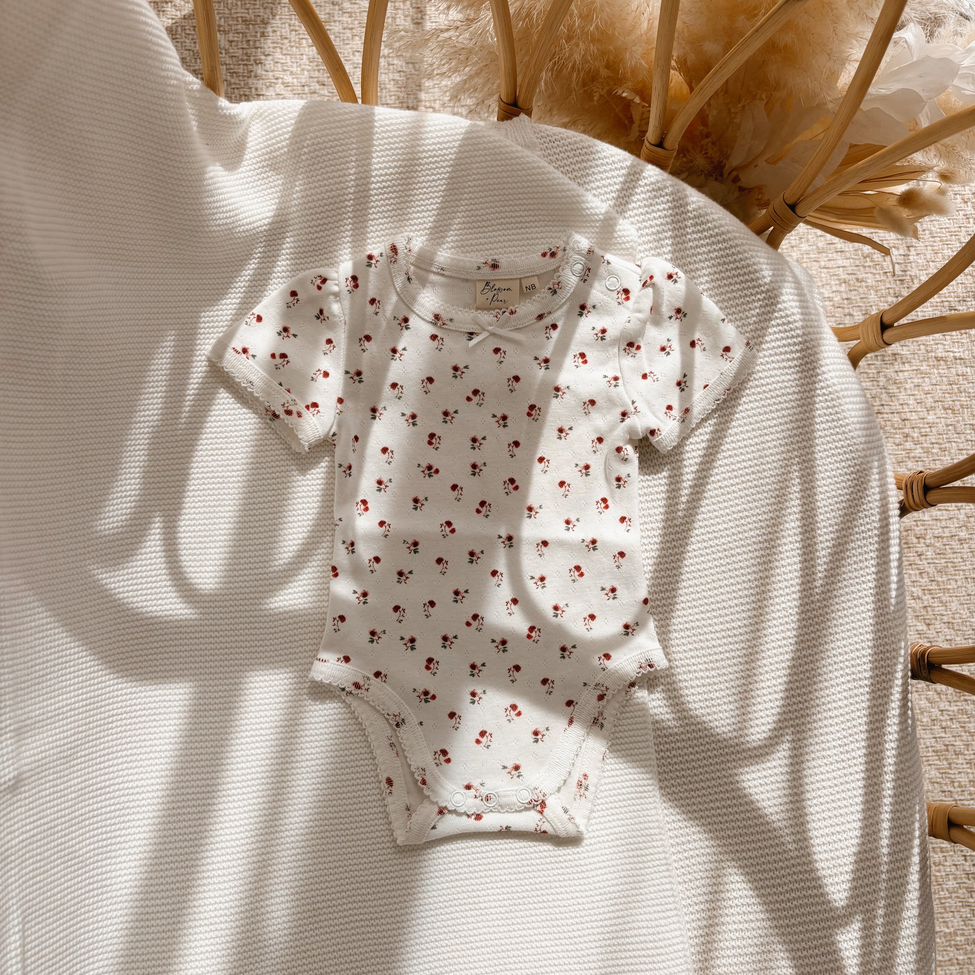 Pointelle Short Sleeve Romper