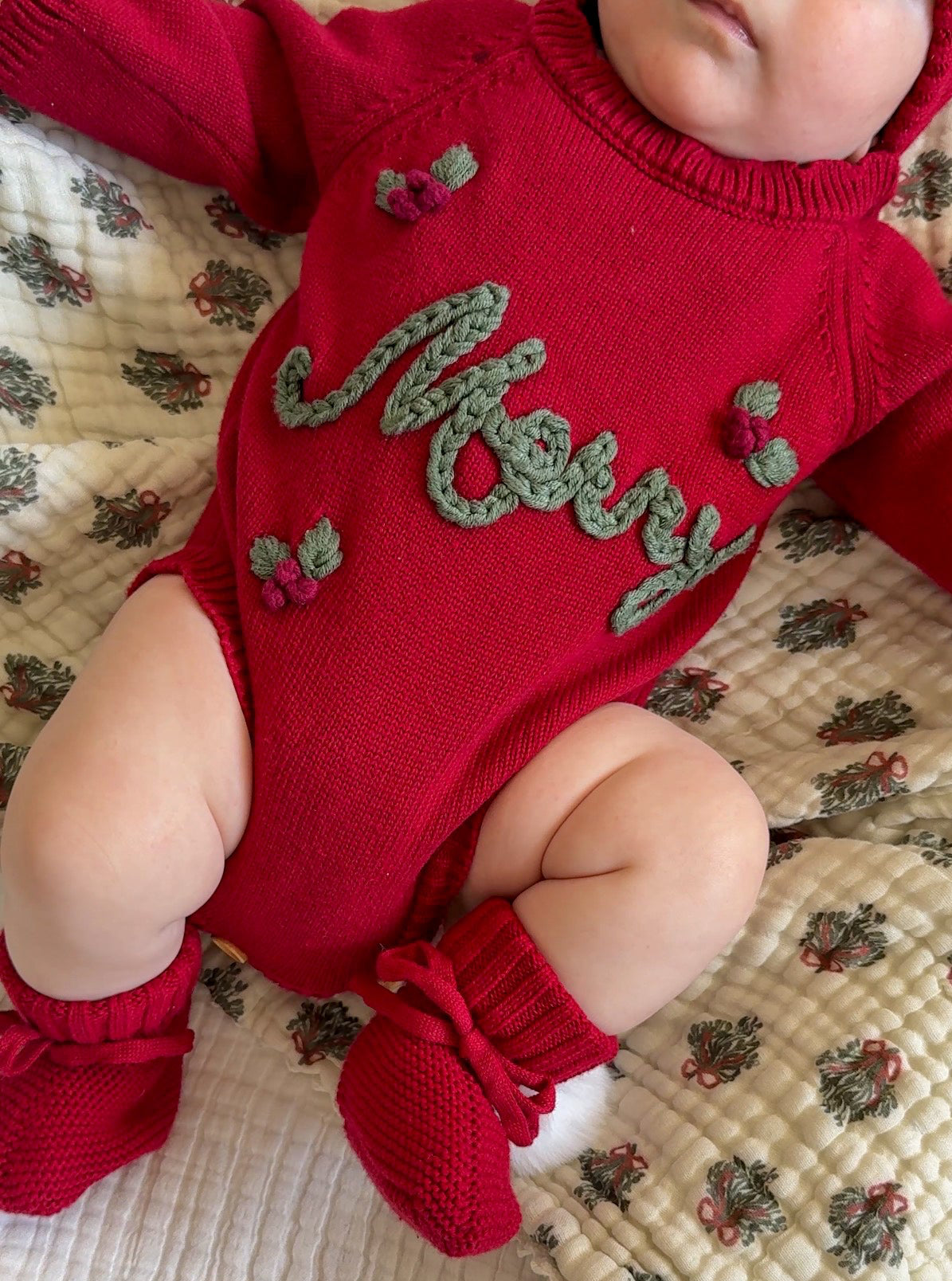 Merry Muse Long Sleeve Frill Knit Romper