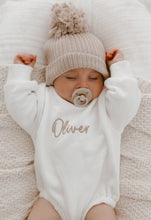 Load image into Gallery viewer, Personalised Long Sleeve Bubble Romper - Milk