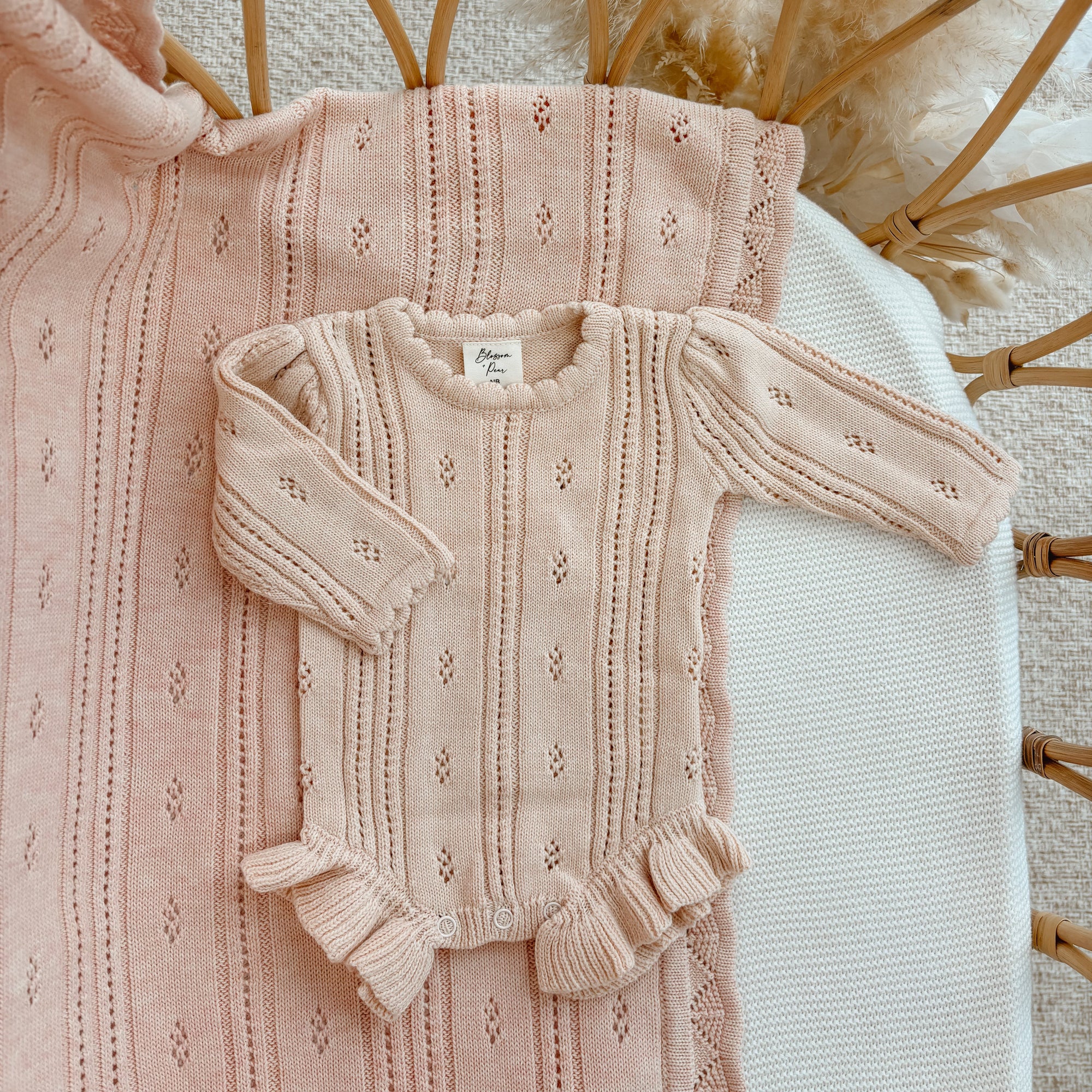 Margot Long Sleeve Frill Leg Romper - Pink Lemonade