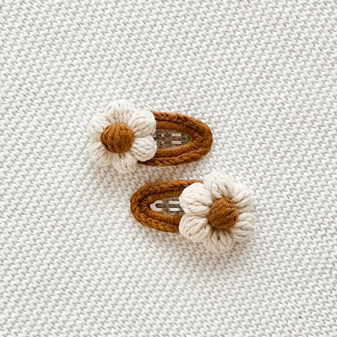 Daisy Crochet Hair Clip - Set of 2