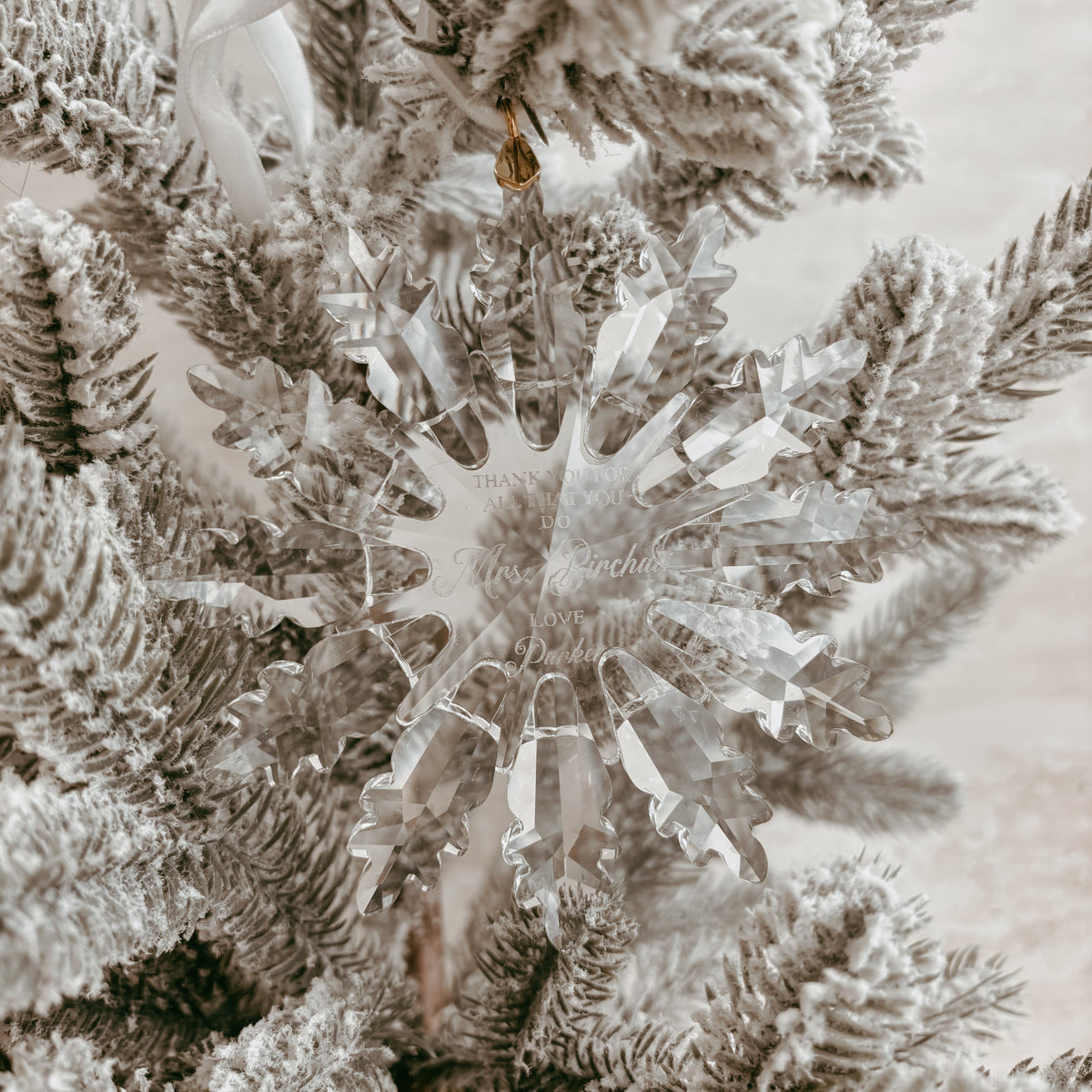 Glass Snowflake Christmas Tree Ornament