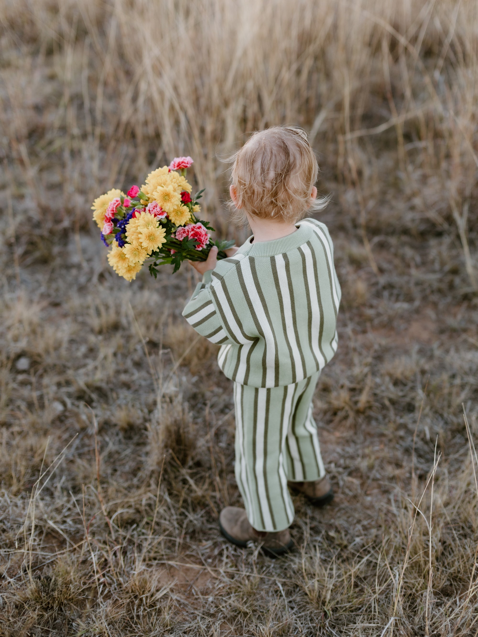 Olive Stripe Knit Set