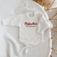 Load image into Gallery viewer, Personalised &#39;First Christmas&#39; Chunky Knit Romper
