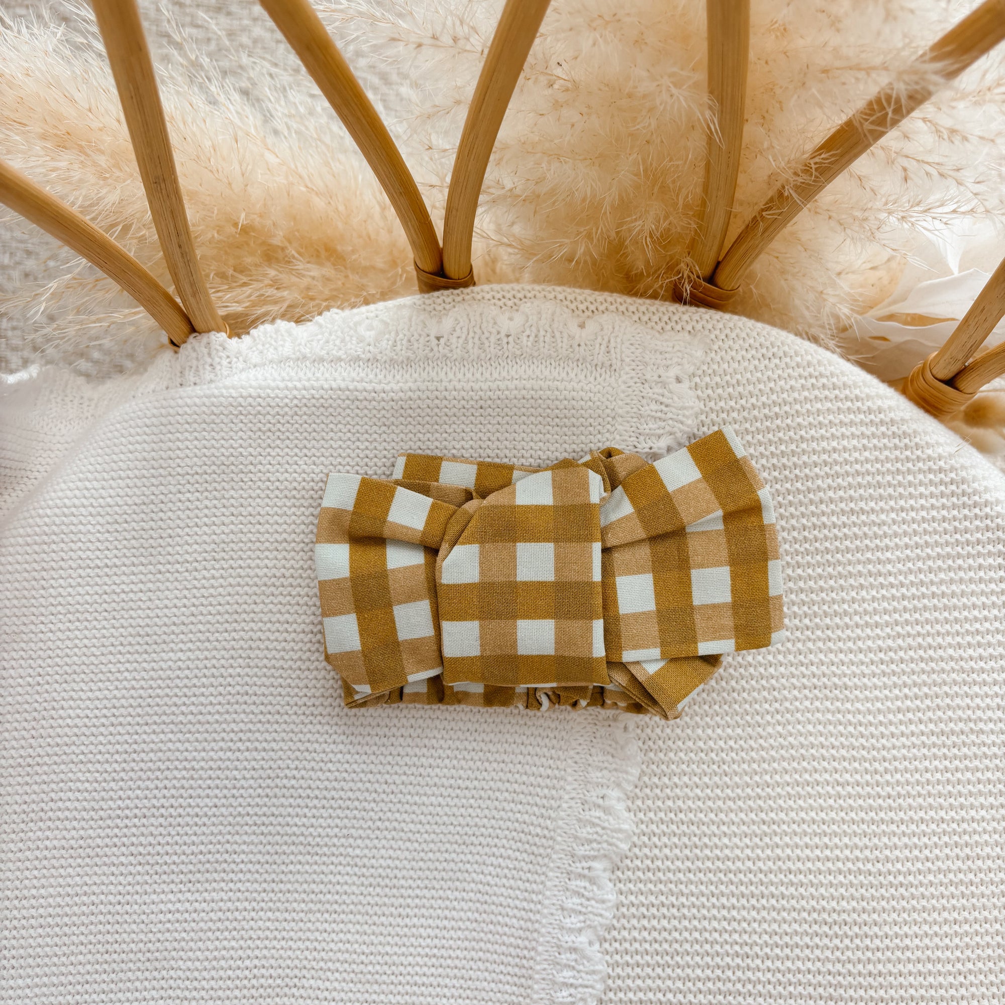 Toffee Gingham Topknot