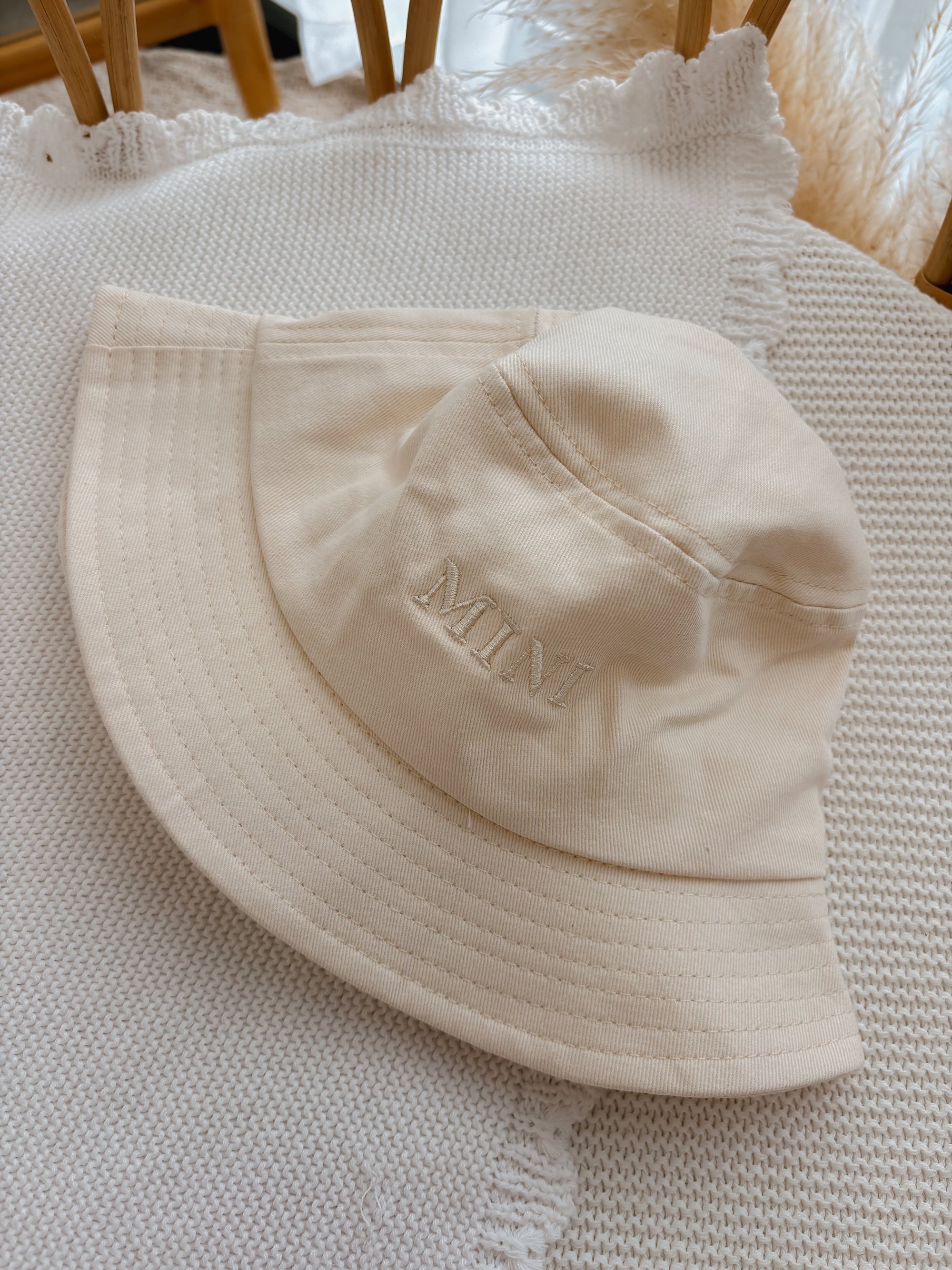 'Mini' Cotton Bucket Hat - Ivory