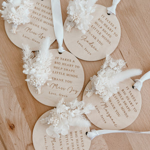 Teacher/Educator Dried Floral Personalised Bauble