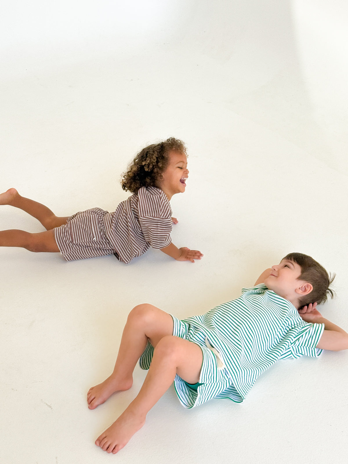 Kids Stripe Terry Set - Cocoa