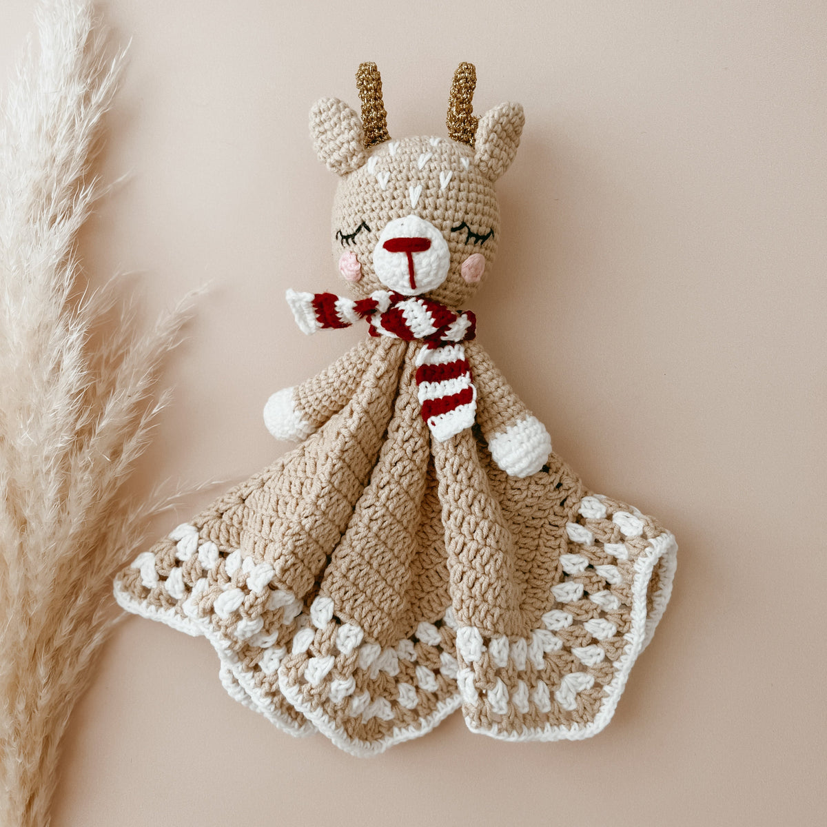 Festive Fawn - Heirloom Crochet Lovey Comforter