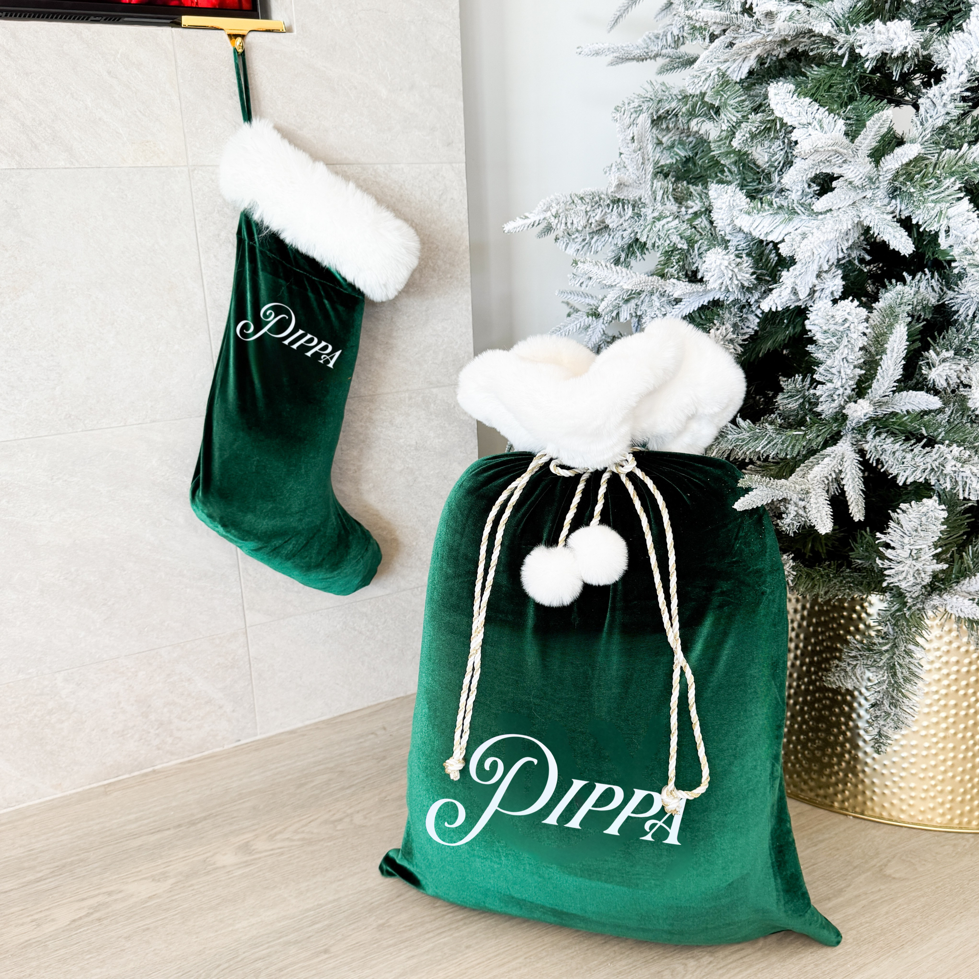 Personalised Holiday Santa Sack - Emerald - PRE ORDER - Est. Dispatch Early October