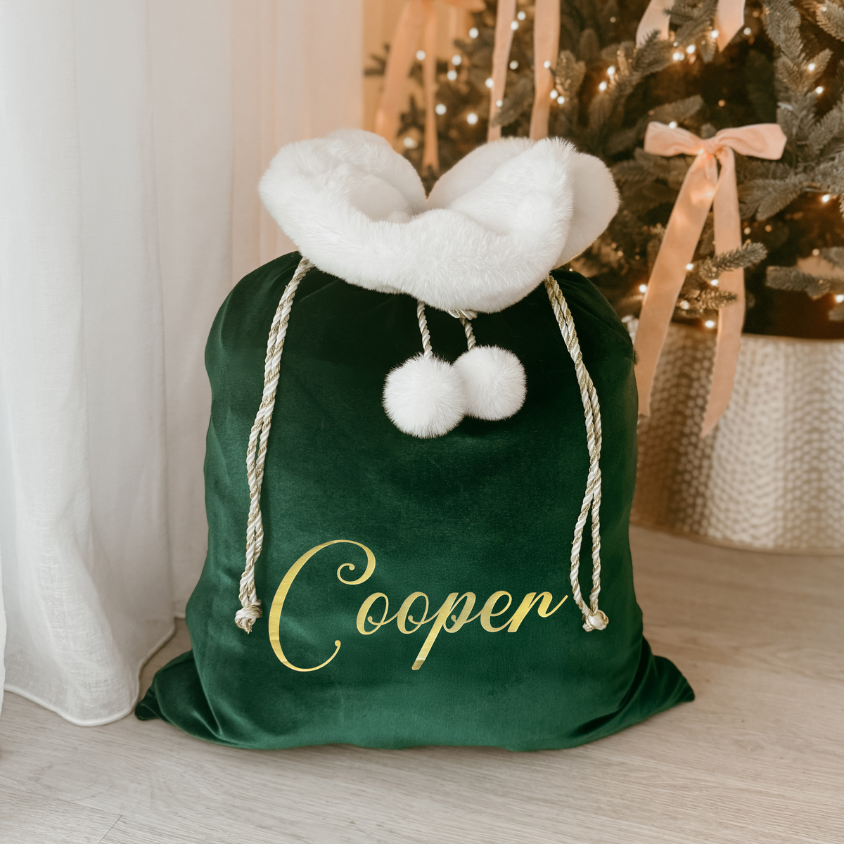 Personalised Holiday Santa Sack - Emerald - PRE ORDER - Est. Dispatch Early October