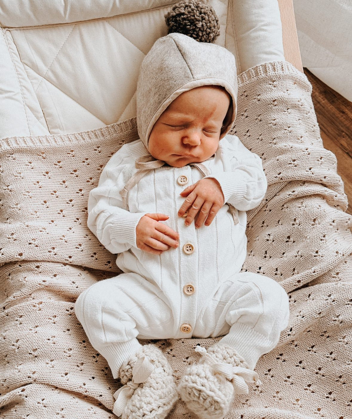 Ribbed Knit Romper - Milk