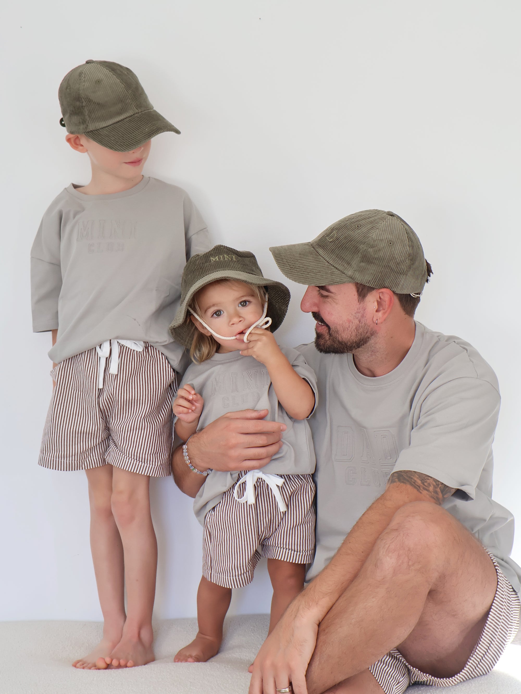 Kids Drawstring Shorts - Brown Stripe