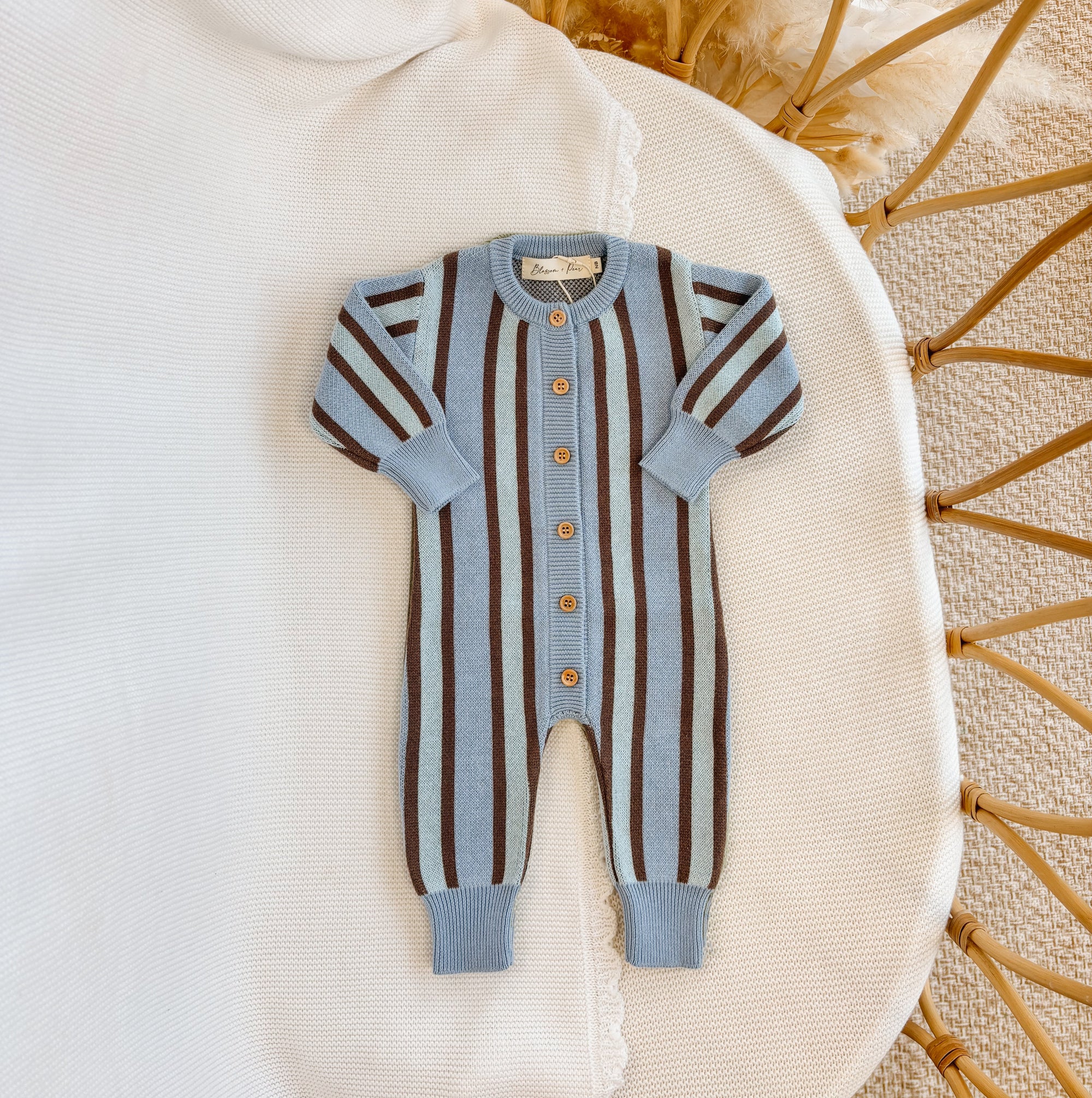 Mist Stripe Knit Romper