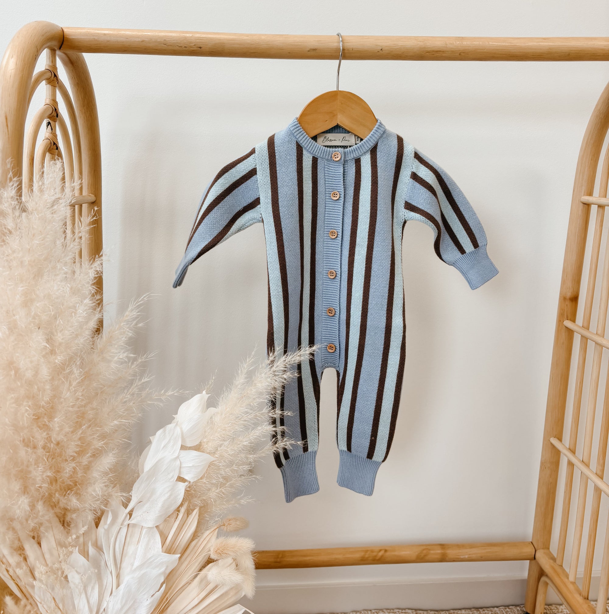 Mist Stripe Knit Romper