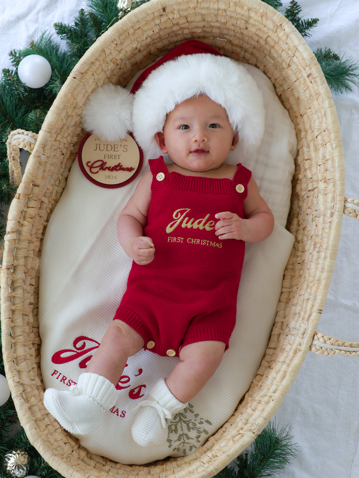 Personalised 'First Christmas 2026' Round Plaque