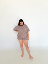 Load image into Gallery viewer, Ladies Stripe Terry Tee - Cocoa