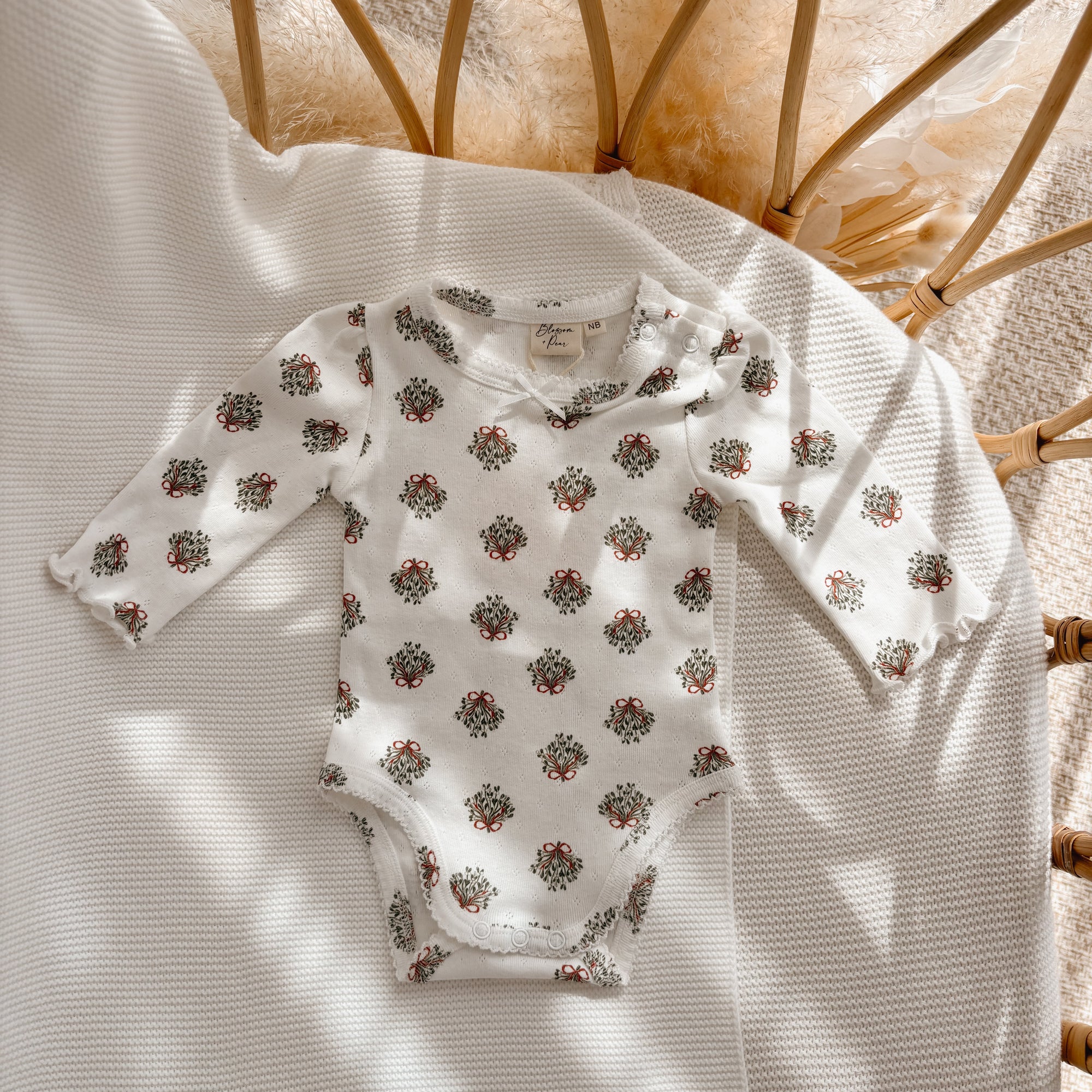 Pointelle Long Sleeve Romper