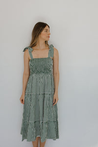Ladies Candy Stripe Dress - Green