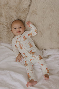 Long Sleeve Bamboo Growsuit - Theodore Bear - PRE ORDER DISPATCH OCTOBER