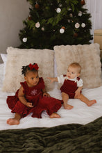 Load image into Gallery viewer, Corduroy Christmas Overalls - Burgundy