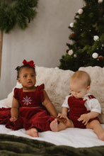 Load image into Gallery viewer, Corduroy Christmas Overalls - Burgundy