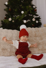 Load image into Gallery viewer, Corduroy Christmas Overalls - Burgundy