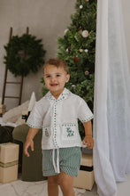 Load image into Gallery viewer, Kid&#39;s Embroidered Christmas Button Down - Green