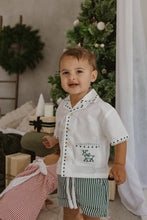 Load image into Gallery viewer, Kid&#39;s Embroidered Christmas Button Down - Green