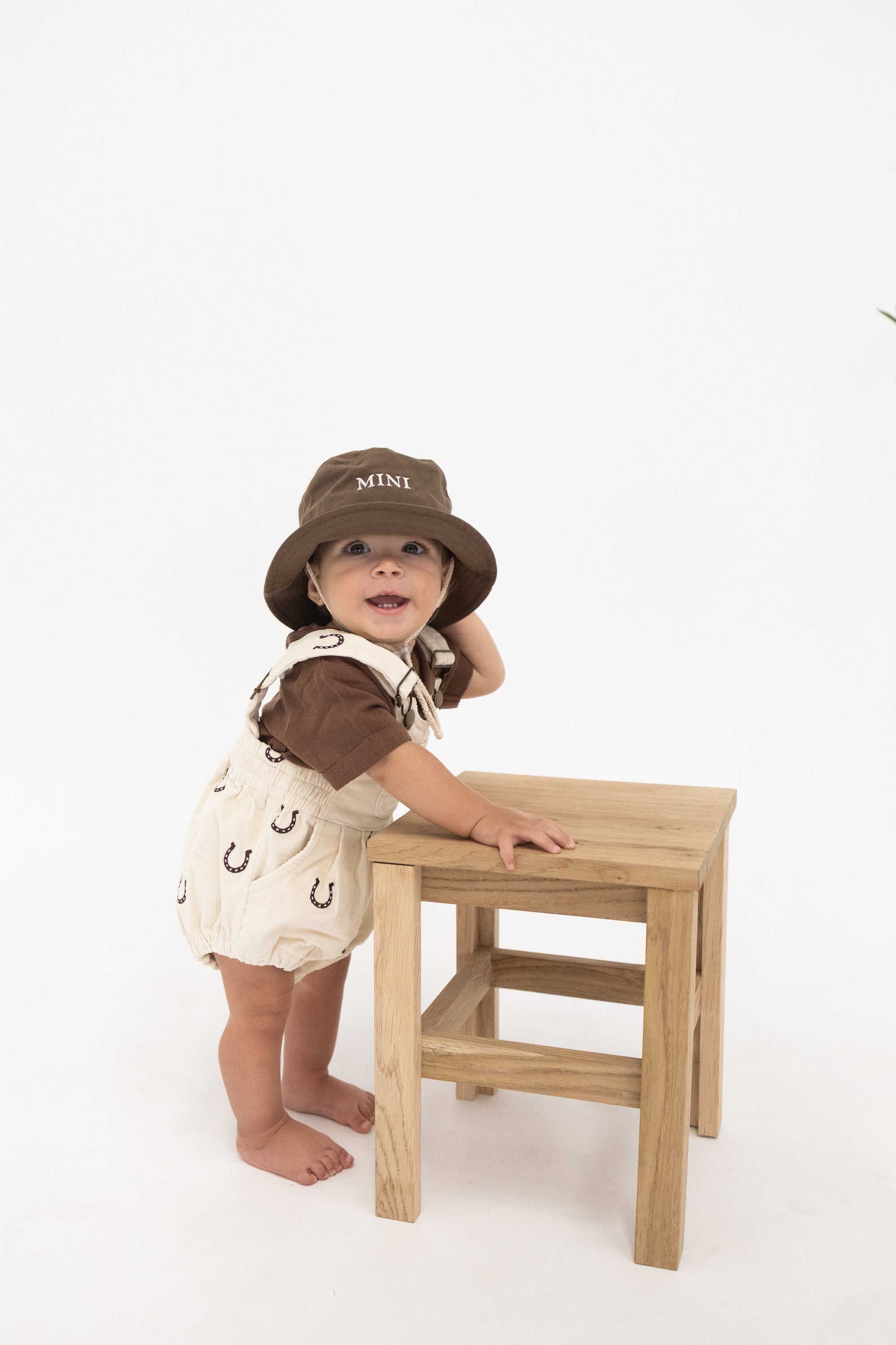 Corduroy Overall Romper - Horseshoe
