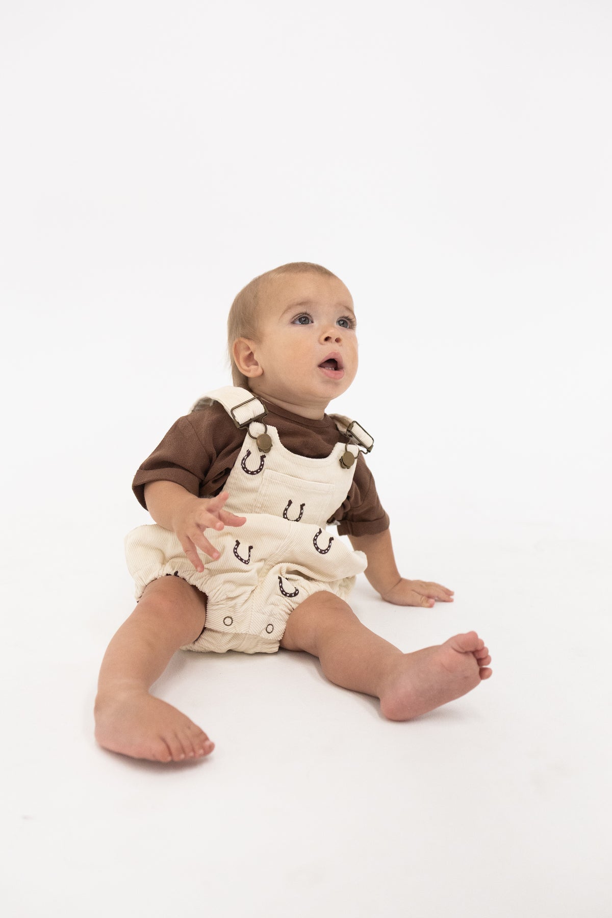 Corduroy Overall Romper - Horseshoe